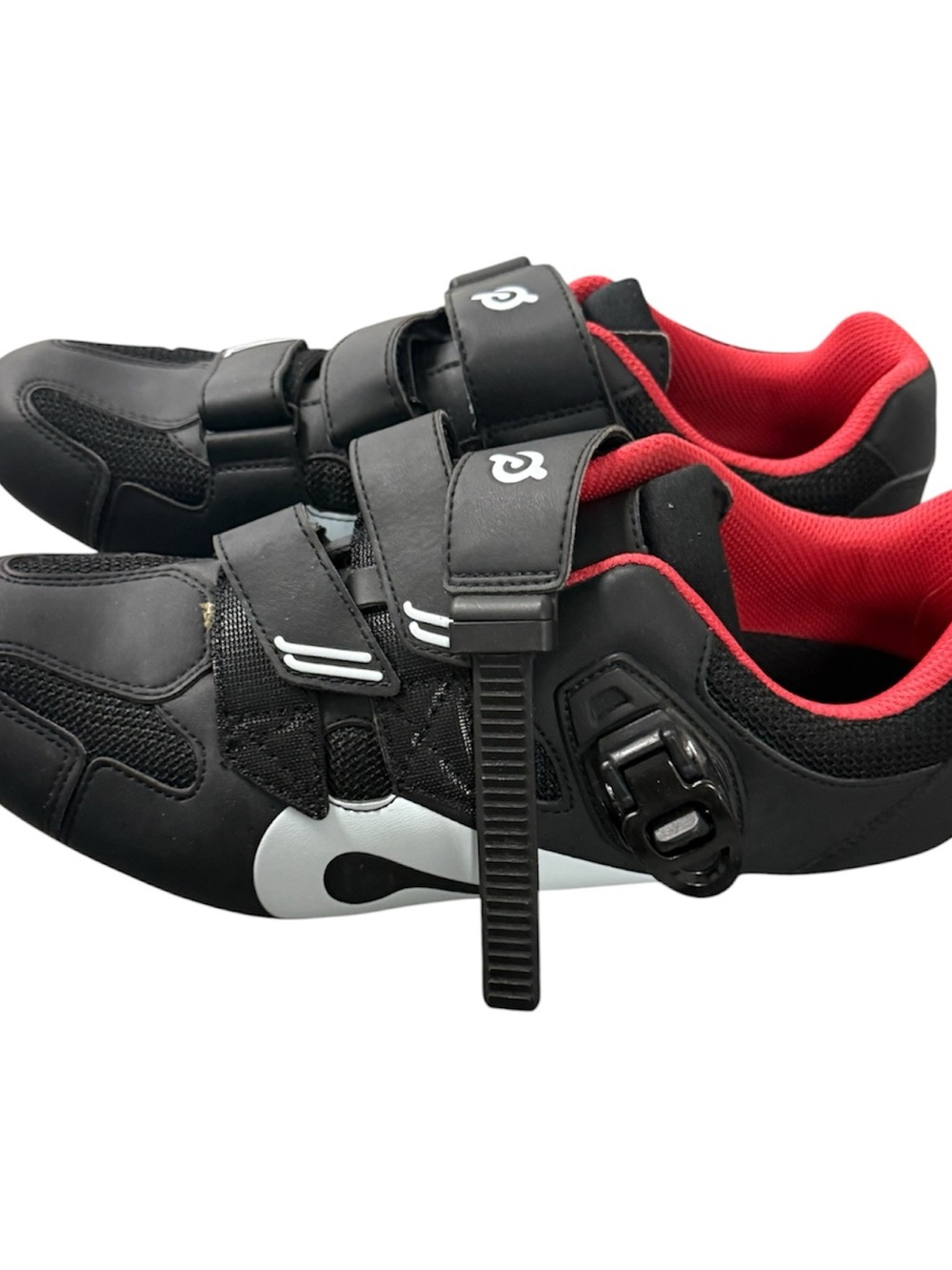 Peloton Black Cycling Shoes with Red Interior